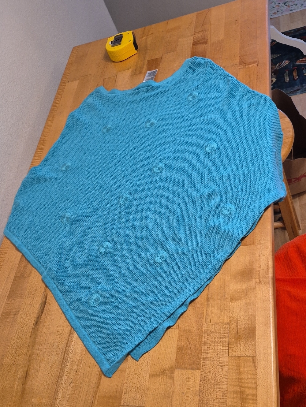 Chicos Blue Crotched Poncho - Picture 5 of 8